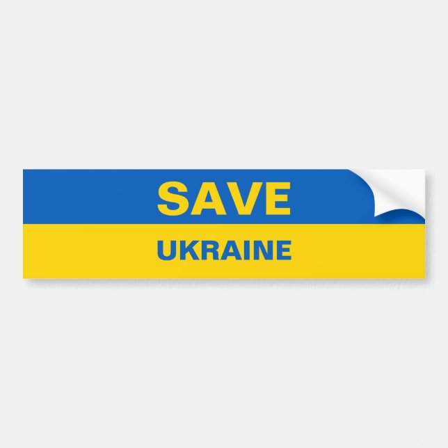 Spara Ukraina Ukrainas Flagga Bildekal (Framsidan)