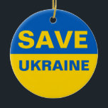 Spara Ukraina Ukrainas Flagga Julgransprydnad Keramik<br><div class="desc">Spara Ukraina Ukrainas Flagga</div>
