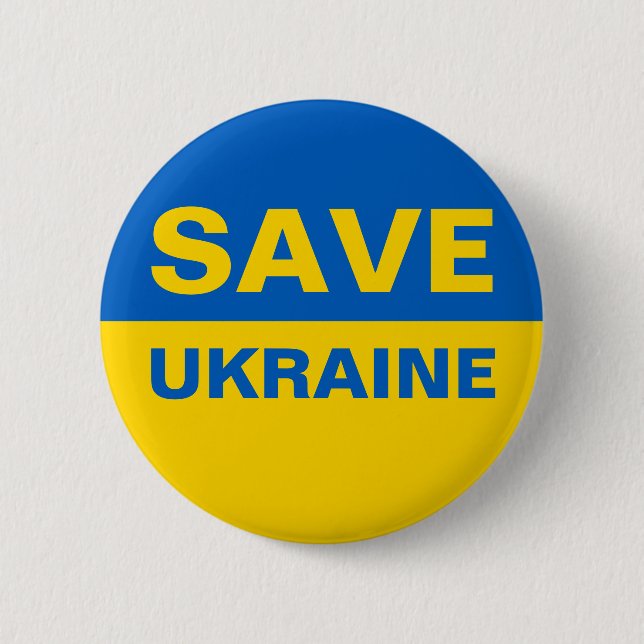 Spara Ukraina Ukrainas Flagga Knapp (Framsida)