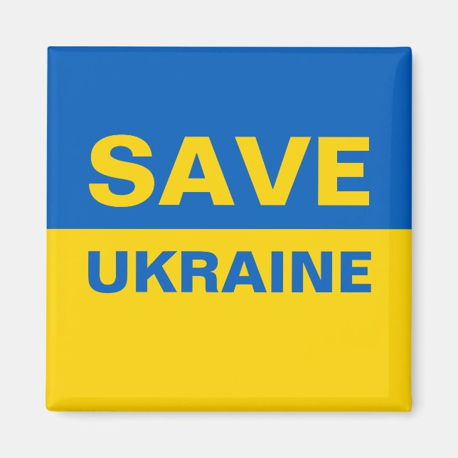 Spara Ukraina Ukrainas Flagga Magnet (Framsidan)