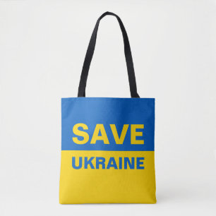 Spara Ukraina Ukrainas Flagga Tygkasse