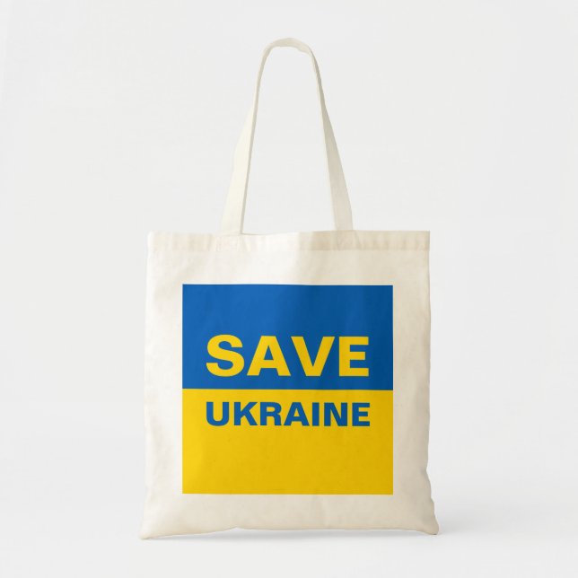 Spara Ukraina Ukrainas Flagga Tygkasse (Framsidan)