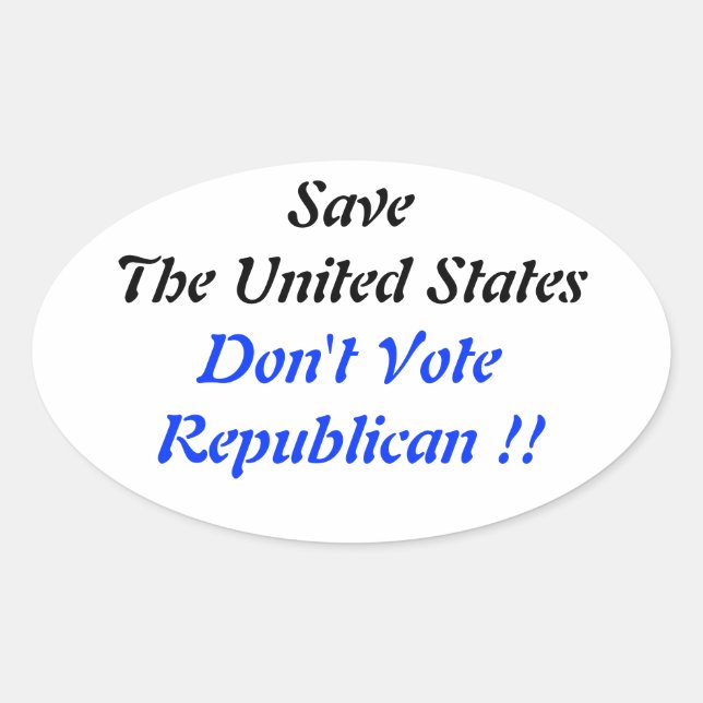 Spara US Oval Blue Ovalt Klistermärke (Framsida)