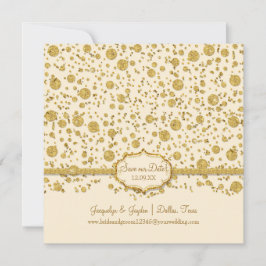Spara vår Dag Guld Löv Glitter Confetti Polka Dot Datumet