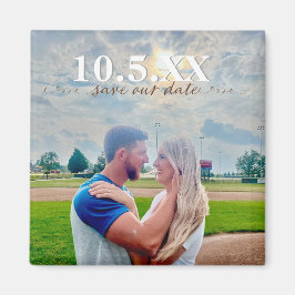spara vår date färg block bröllop magnet