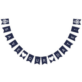 Spara vår Date Nautical Bunting Photo Prop Vimplar