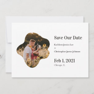 Spara vår Date Roligt Simple Playful Photo Bröllop Meddelande