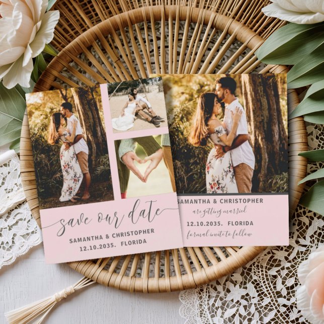 Spara vår datumbudget Foto  Rosa-inbjudan (Skapare uppladdad)