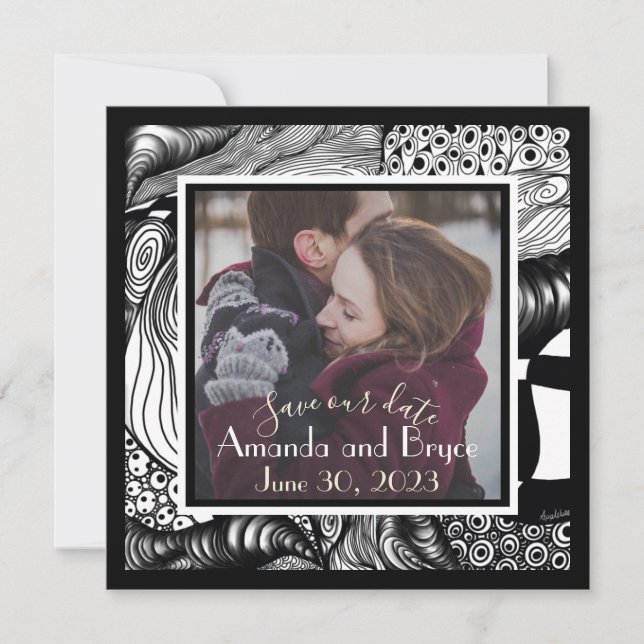 Spara vår datummoderna elegant med ditt foto (Framsida)