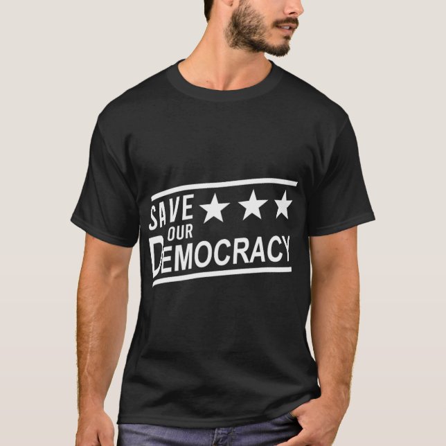 Spara Vår demokratiska antitrumpprotest T Shirt (Framsida)