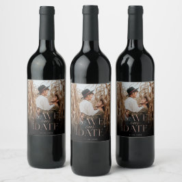 Spara vår fotofärggradient Ro Guld Fullt Vinflaska Etikett