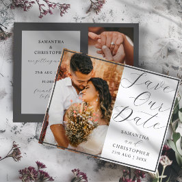 Spara vår Grått & vit 3-fotobudget för datum