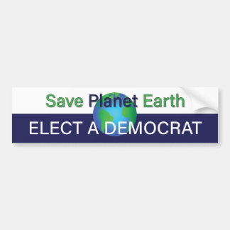 Spara Vår Grönt Planet Earth, välj en demokrat Bildekal