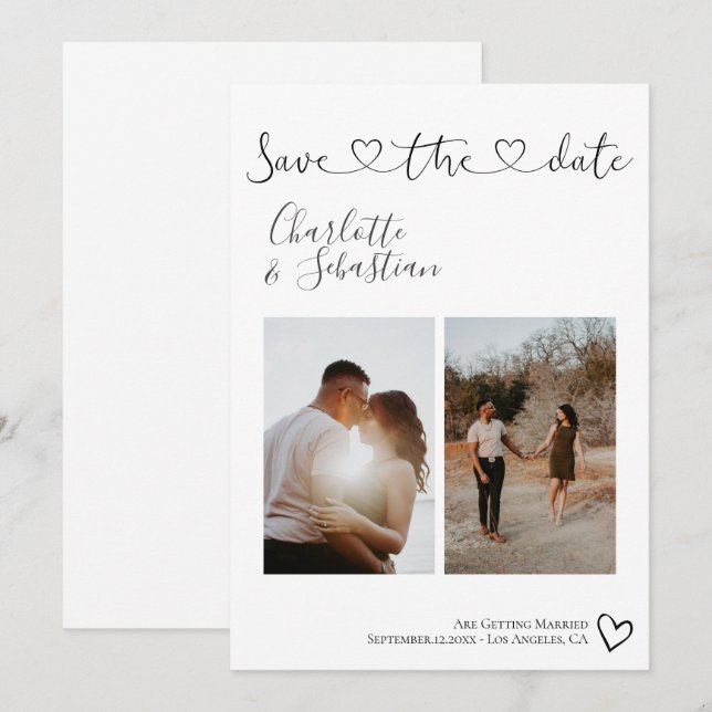 Spara vår handskriven Hjärtfoto för Personlig av d Datumet (Fram/baksida)