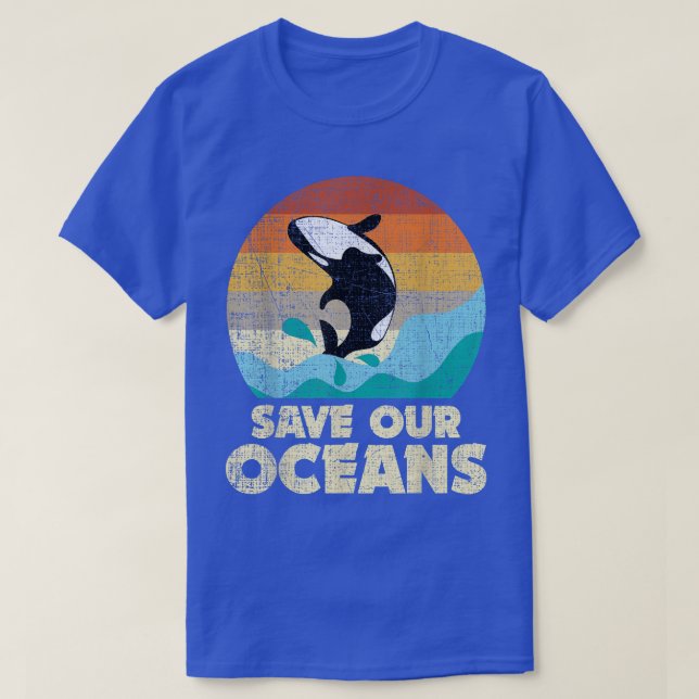 Spara vår havsdag och klimatdagen vid Orca Whale E T Shirt (Design framsida)