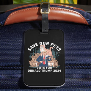 Spara Vår husdjur 2024 President Trump Policy Bagagebricka