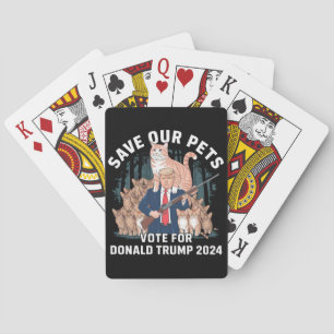 Spara Vår husdjur 2024 President Trump Policy Casinokort