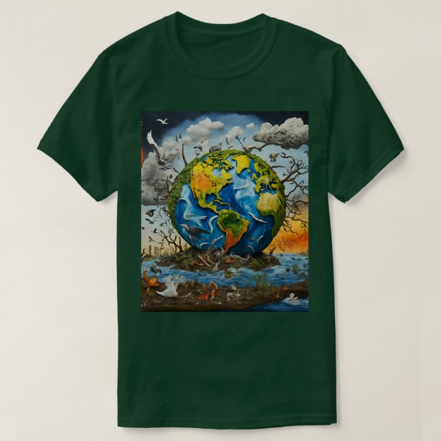 Spara vår jord från global uppvärmning T-Shirt (Design framsida)