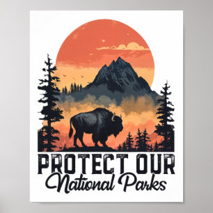 Spara Vår nationella Parker Resistservice Bison Bu Poster