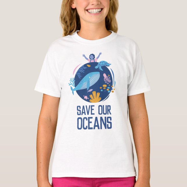 Spara vår oceans Earth Day T-Shirt (Framsida)