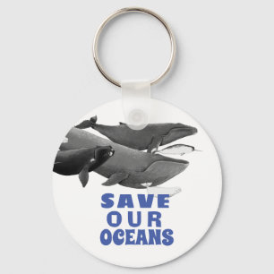 Spara Vår Oceans Environmental Art Whale Nyckelring