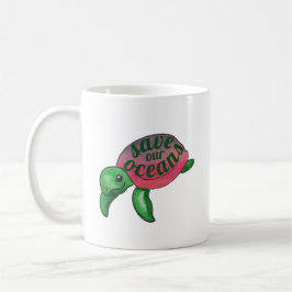 Spara Vår Oceans Lila Sea Turtle Kaffemugg