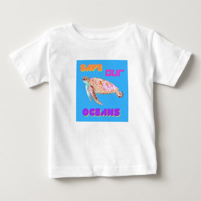 Spara vår Oceans Turtle T Shirt (Framsida)