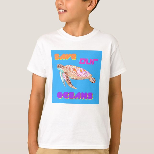 Spara vår Oceans Turtle T Shirt (Framsida)