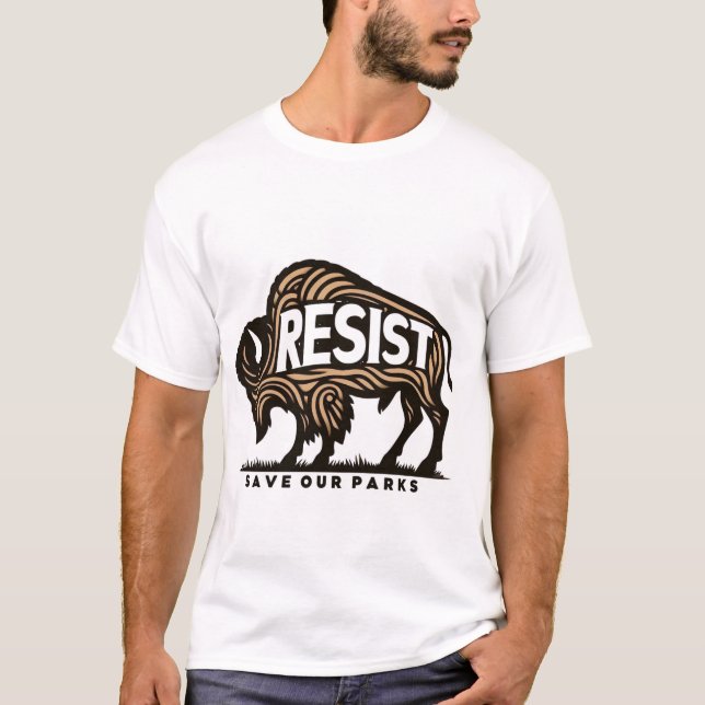 Spara Vår Parker Retro Bison fortsätter att vara m T Shirt (Framsida)