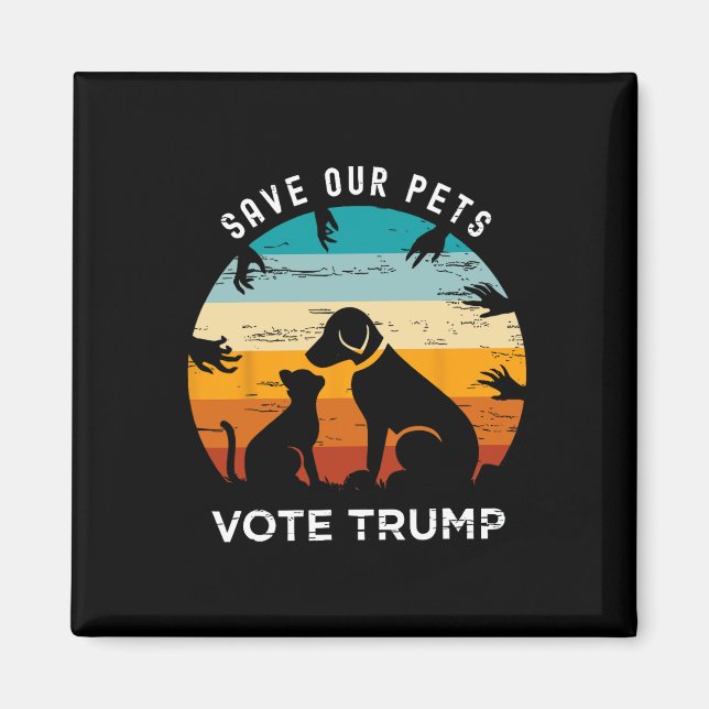 Spara Vår Pet Vote Trump 2024 Lover Hund L. Magnet (Framsidan)