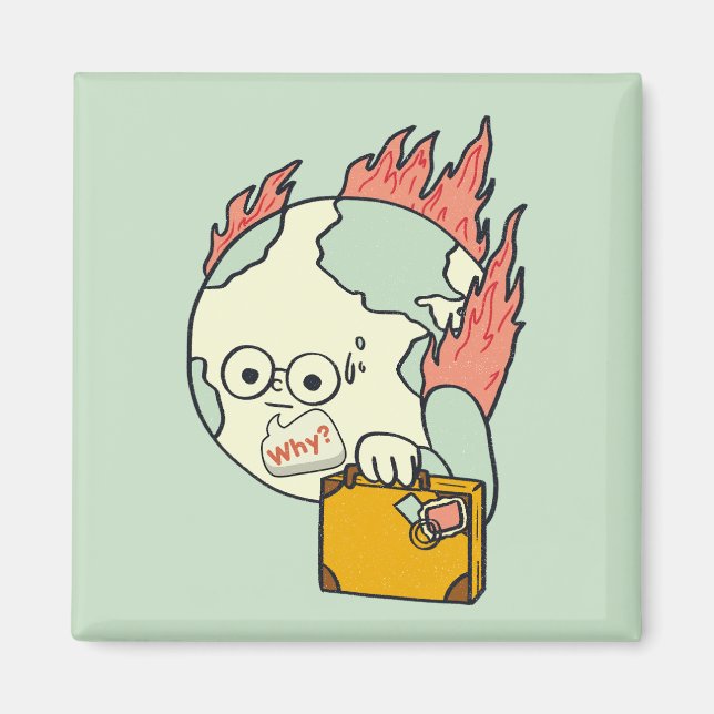 Spara vår planet - Jorddagen Magnet (Framsidan)