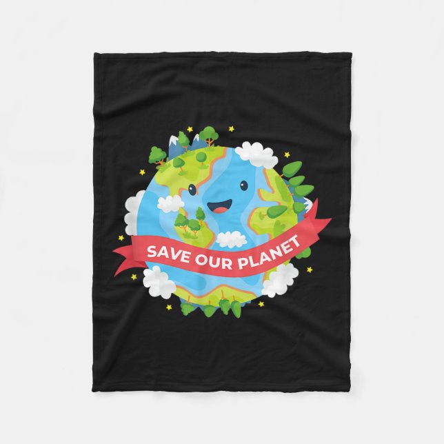 Spara Vår planet Mor Earth Environmental Protectio Fleecefilt (Framsidan)