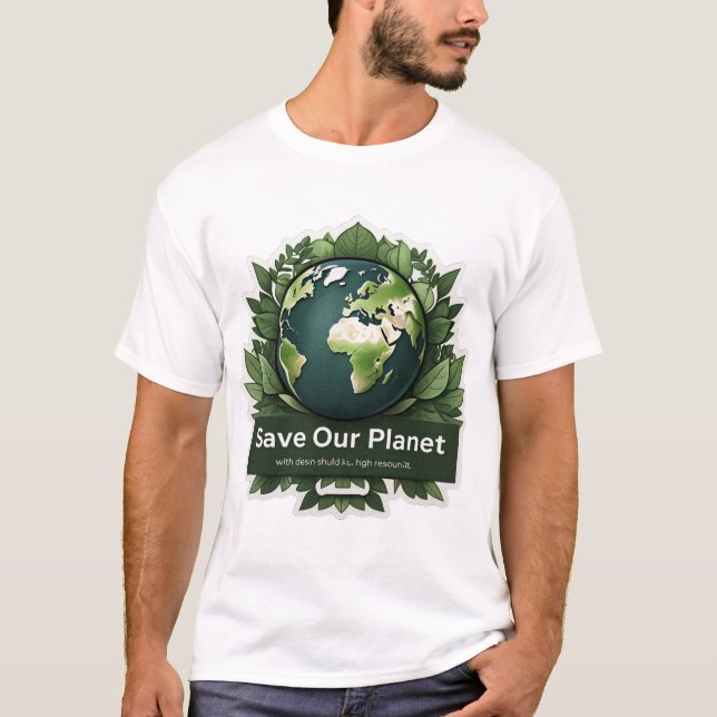 Spara vår planet - naturinspirerade miljövänliga D T Shirt (Framsida)