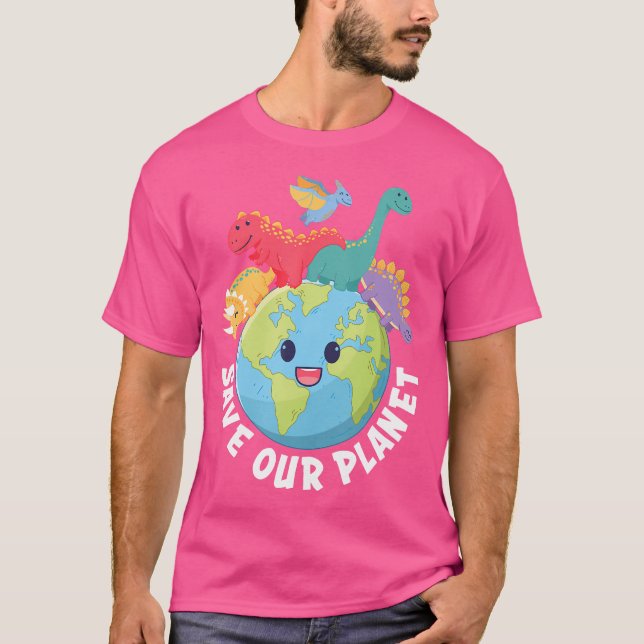 Spara Vår planetdinosauridag 2024 Kids Boys T Shirt (Framsida)