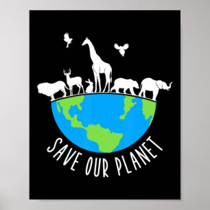 Spara Vår planetdjursbevarande jorddag Poster