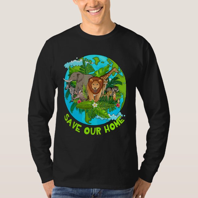 Spara Vår planetets årsdag för husdjur - vår jordd T Shirt (Framsida)