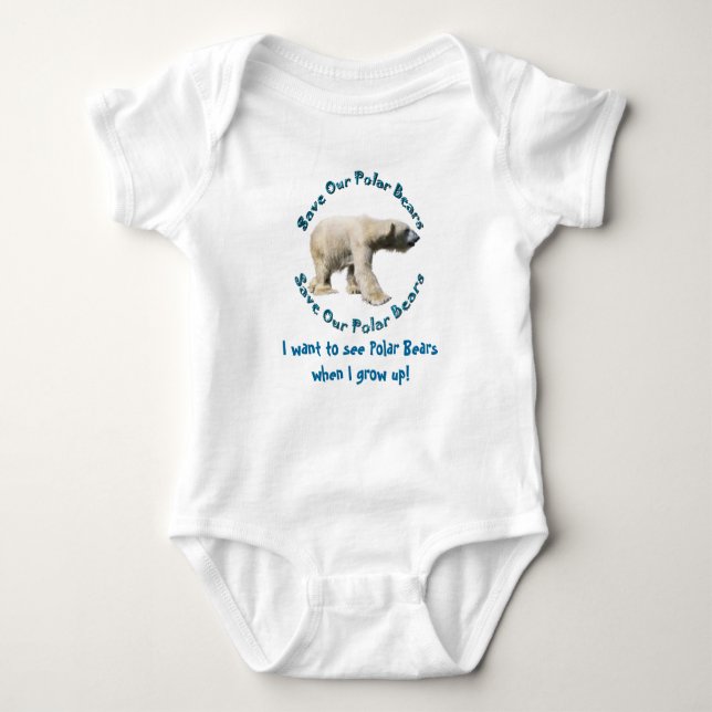 Spara Vår Polar Bears Baby vill se Polar Bears T Shirt (Framsida)