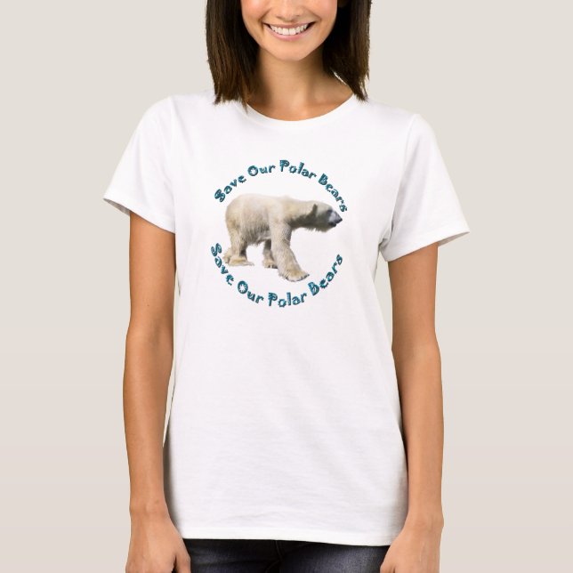 Spara Vår Polar Bears Wildlife Supporter Shirt T-shirt (Framsida)