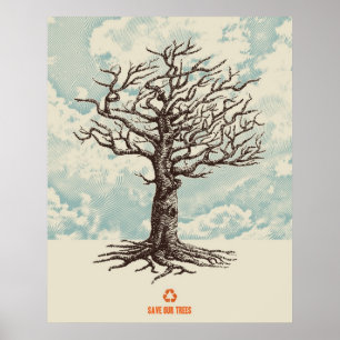 Spara vår Träd Poster