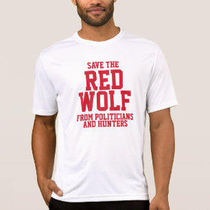Spara vår utsatte för fara röda varg t-shirt
