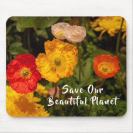 Spara vår vackra planets Söt Bright Flowers Musmatta