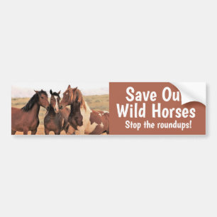 Spara vår Vild Horses Bumper Sticker Bildekal
