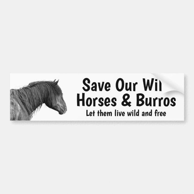 Spara vår Vild Horses Bumper Sticker Bildekal (Framsidan)