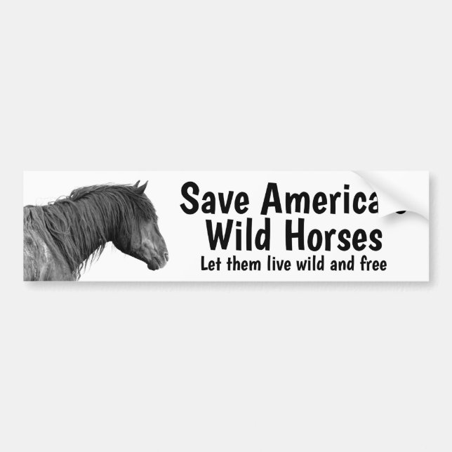 Spara vår Vild Horses Bumper Sticker Bildekal (Framsidan)