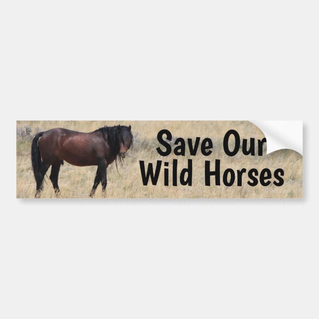 Spara Vår Vild Horses Kampanj Bumper Sticker Bildekal (Framsidan)