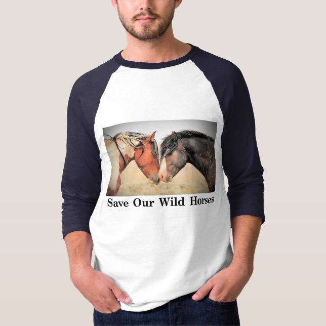 Spara Vår Vild Horses T Shirt (Framsida)
