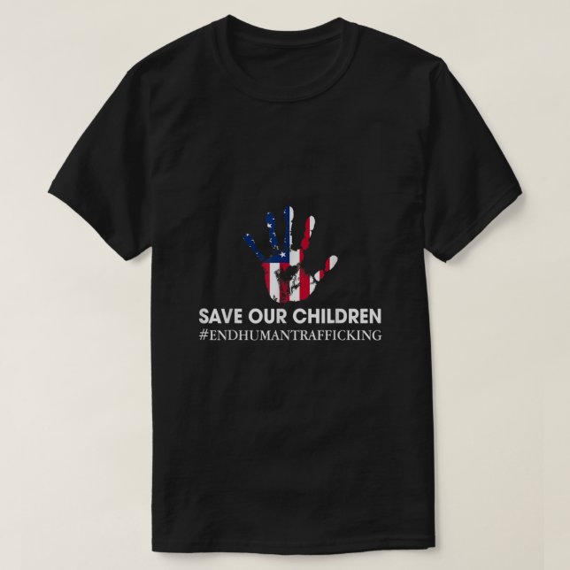 Spara Våra barn sätter stopp för medvetenheten om  T Shirt (Design framsida)