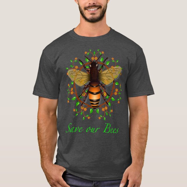 Spara våra bin skyddar miljöekologi t shirt (Framsida)