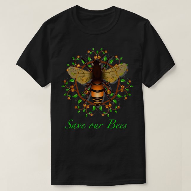 Spara våra bin skyddar miljön och ekologi t shirt (Design framsida)