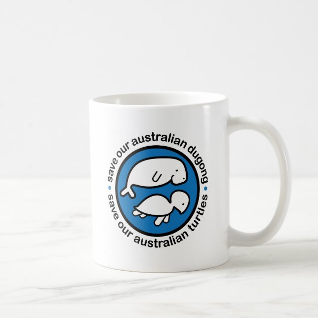 Spara våra dugong & sköldpaddor kaffemugg (Höger)